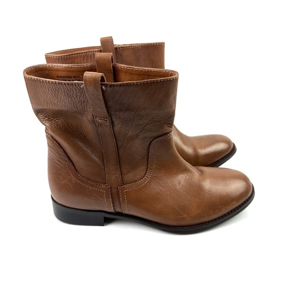 Diba Bell Ankle Boots 9 Brown Leather Slip On Bootie Womens - Picture 4 of 8